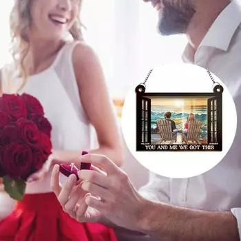 Yousheng Couple Suncatcher Wood Парная подвеска на годовщину свадьбы для жены, мужа, новоселья, подарки для пар, мистер и миссис F