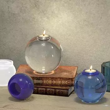 Yousheng Creative Ball Shape Candle Holder Mold DIY Tearproof Silicone Epioxy Form for Home S