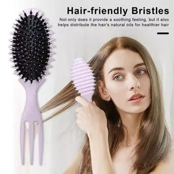Yousheng Curl Defining Hair Brush Soft Bristles Scalpe Massage Air Comb Расческа для укладки и распутывания вьющихся волос Женский парикмахерский инструмент зелёный