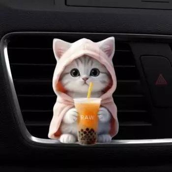 Yousheng Cute Kitten Car Vent Clips Refillable Car Diffuser Cat Air Vent Clips Car Air Fresher For Thesthetic Air Lemon синий