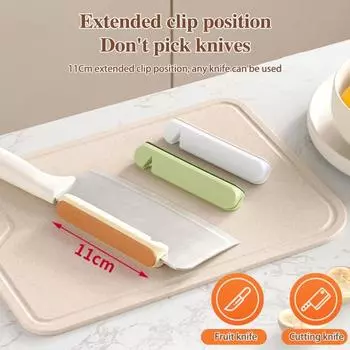 Yousheng Cutter Assistant Tool с точилкой, удлиненным зажимом для безопасной резки, многофункциональным ножом, защитой для рук, кухонным ножом, аксессуаром оранжевый