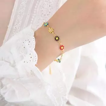 Yousheng Цветочное колье-чокер для женщин, богемные красочные цветочные браслеты, лучший друг, ювелирный подарок для сестры, дочери, жены, подруги