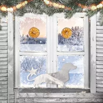 Yousheng Dachshund Star Tree Topper Handmade Sturdy Long Lifespan Ornamental Aluminum Lovely Dachshund Star Decor Dog