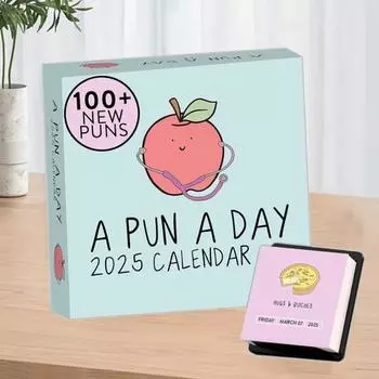 Yousheng Daily Puns Настольный календарь 2025 Punny Календарь с отрывными страницами Настольный ежедневный календарь-планировщик Puns для школы, домашнего офиса Sets