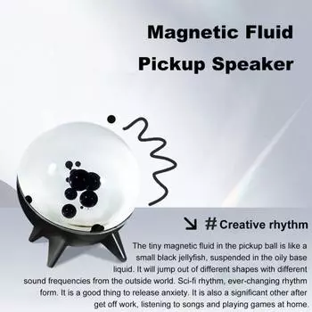 Yousheng Dancing Ferrofluid Sound Visualizer с музыкальным ритмом, перезаряжаемый, простой в использовании беспроводной магнитный звукосниматель, музыкальный ритм-динамик чёрный