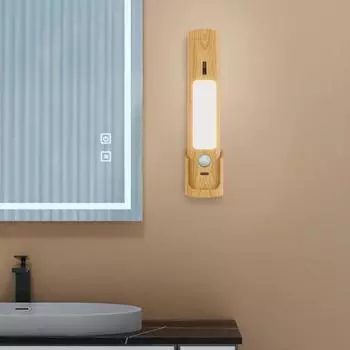 Yousheng Датчик движения Ночной светильник Перезаряжаемый настенный светильник с датчиком тела Супер яркий Защита глаз Простая установка Ночной светильник Фонарик Warm light