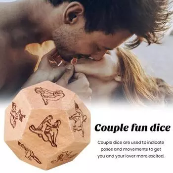 Yousheng Date Night Dice Деревянные игральные кости для принятия решений о еде 12-гранные идеи для свиданий на годовщину День святого Валентина Подарок для взрослых пар Мужа Жены A