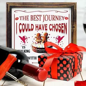 Yousheng День святого Валентина Деревянная вывеска Романтическая стоячая настольная табличка с рамкой Сельский стол Полка многоярусный поднос украшение для годовщины вечеринки принадлежности One Size B