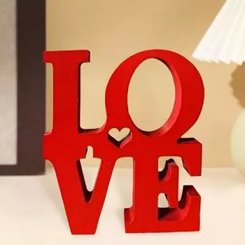 Yousheng День святого Валентина LOVE Настольная табличка Деревянное любовное письмо Украшение рабочего стола Домашний офис Красный блок любви Домашняя вечеринка Свадьба Годовщина Украшение красный
