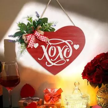 Yousheng День святого Валентина Любовь Дверной Знак с Шнурком Легко Повесить Гладкий Край Без Заусенцев В Форме Сердца Настенный Деревянный Знак Украшения розовый
