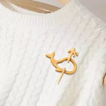 Yousheng Деревянная брошь в виде животного Панда Лебедь Белка Свитера Шарфы Брошь Булавки Значки Мягкий на ощупь трикотажный аксессуар Whale