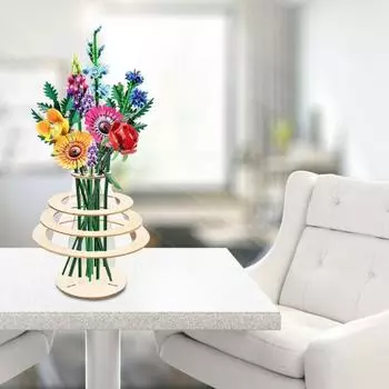Yousheng деревянная головоломка ваза для цветов с держателем стебля прочная подставка для цветочного букета своими руками украшение для домашнего офиса рабочего стола