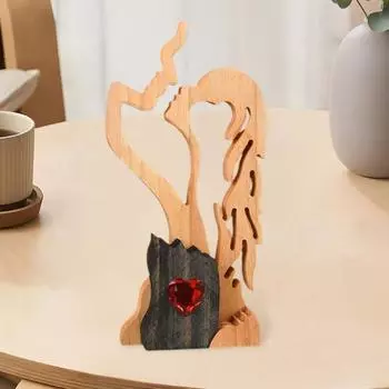 Yousheng деревянная статуэтка пары для домашнего стола Вечная любовь скульптура абстрактная целующаяся пара статуэтка подарок на День святого Валентина годовщина