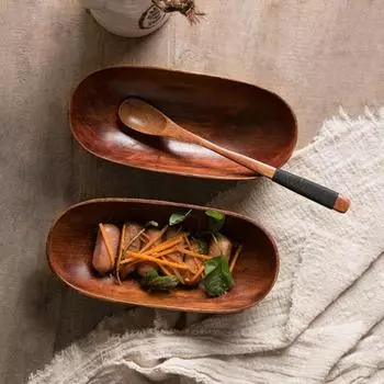 Yousheng Деревянный поднос в японском стиле с гладкими краями, сервировка сухофруктов, сыра, суши, праздничные закуски, ретро-поднос для десерта, органайзер для закусок, фруктовый органайзер кофейный