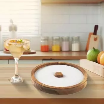 Yousheng Деревянный солонка для коктейлей Маргарита, банка для ароматизаторов, соляной дип, диспенсер для коктейлей, коробка для приправ и сока, круглый поднос цвет старого дерева