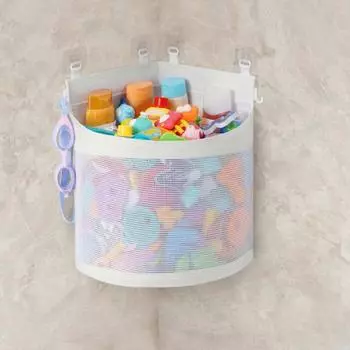 Yousheng держатель для хранения игрушек для ванной сетчатый душевой контейнер большой емкости простая установка органайзер для игрушек для ванной корзина для игрушек для душа белый