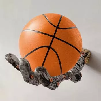 Yousheng держатель для ручного баскетбольного мяча, держатель для ручного мяча из смолы, настенное крепление, стойка для демонстрации ладонных мячей для баскетбола, футбола, волейбола, регби серебряный