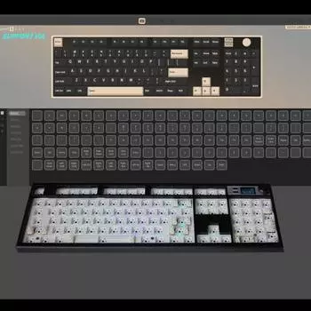 Yousheng DIY Custom Gaming Keyboard 104 клавиши с возможностью горячей замены, проводная/беспроводная 2,4 ГГц, настраиваемая перезаряжаемая RGB модульная DIY механическая клавиатура белый