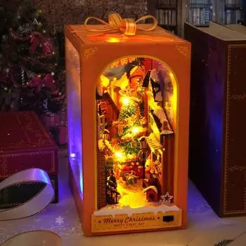 Yousheng DIY Mini House Kit Деревянный игрушечный домик с мебелью Подставка для книг Декор Миниатюрный домик со светом Подарок для подростков и взрослых