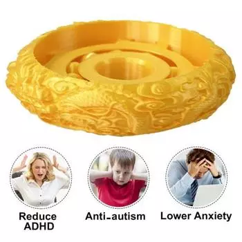 Yousheng Dragon Gyroscope Toy, игрушка для снятия стресса, гироскоп на кончике пальца, 3D-печатная портативная вращающаяся игрушка для офисных работников и студентов жёлтый