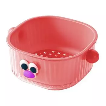 Yousheng Drain Basket with Handle BPA Free Large Capacity Quick Drying Hollow Design Double Layer 2-in-1 Vegetable Fruit Washing Basket