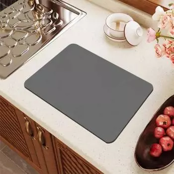 Коврик для слива Yousheng, легко моющийся, многоразовый, впитывающий, для сушки посуды, прочный защитный коврик для столешницы для дома 30x40cm серый