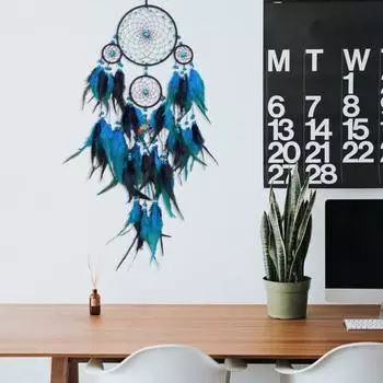 Yousheng Dreamcatcher Подвеска Искусственная бирюза Ручная работа Ловец снов Настенное украшение Богемный пернатый Ловец снов для домашнего декора
