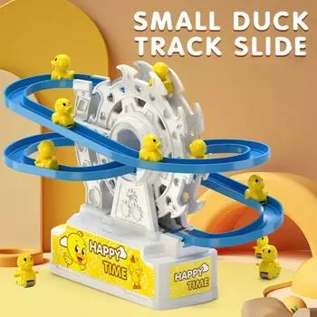 Yousheng Duck Sky Wheel Track Игрушка со светодиодной подсветкой Музыка Обучающая электрическая желтая утка Американские горки Скользящая дорожка Игрушка для малышей Мальчики Девочки Подарок Duck