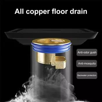 Yousheng Душевая вставка для слива пола с клапаном против обратного потока, дезодорирующий картридж, быстрый слив, противоскользящий дизайн, слив для унитаза золотистый