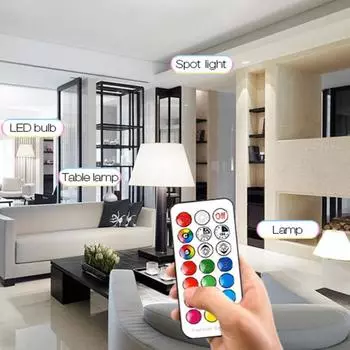 Yousheng E27 RGB Лампочка Функция синхронизации Цвет Изменение Пульт Дистанционного Управления Высокая Яркость Умная Лампочка Для Дома White Light.