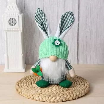 Пасхальная кукла-гном Yousheng, плюшевые кроличьи уши, гномы с вязаной шапкой, мягкая безликая кукла, настольное украшение для домашнего офиса Women