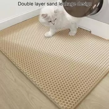 Yousheng Extra Large Cat Titter Mat Double Layer Cat Tighting Mat Non-Slip Waterproof Cat Lotus Mat Scatter Control Pad M чёрный
