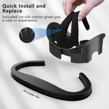 Yousheng Face Cushion Pad Лицевой интерфейс для Meta Quest 3 Аксессуары Мягкая подушка для лица Сменная силиконовая накладка для лица VR чёрный