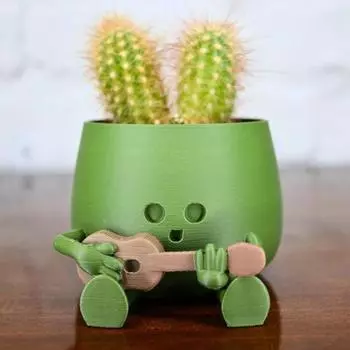 Yousheng Face Planter Pot 3D Printed Smile Flowerpot Tabletop Decor Suckulent Planter Cattus Pot for Home And Office A