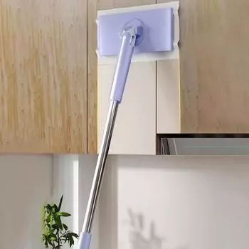 Yousheng Face Towel Small Mop Вращающаяся на 360 градусов микрофибровая головка Ленивая швабра без мытья Простая сборка Зажим для удаления волос Маленькая швабра S фиолетовый