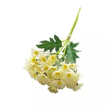Yousheng Faux Chamomile Bunch Artificial Camomile Blooms with Bendable Stems UV-Resistant Realistic Fake Flowers for Home Vase Garden Wedding Decor 1pc