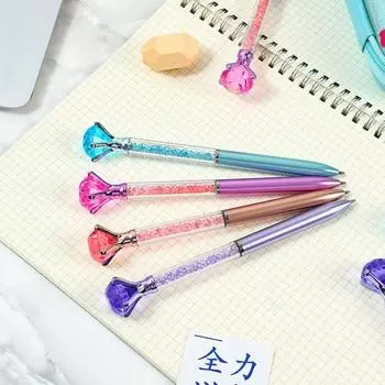 Yousheng Faux Diamond Topper Pen Metallic Luster Shell 0,5 мм Шариковая ручка вращающегося типа со сверкающими стразами для домашнего офиса и школы 12pcs