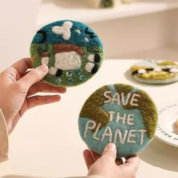 Yousheng Felt Coasters Absorbent Round Table Coasters Heat Resistant Trivet Pads Thick Hand Felted Coaster Pads for Drinks And Decor