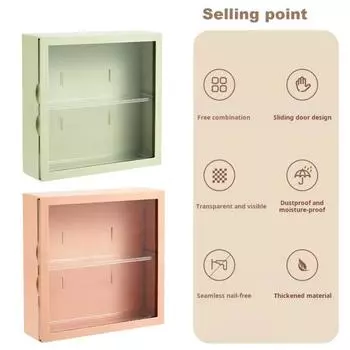 Шкаф-витрина для фигурок Yousheng, пылезащитная полка, большая вместимость, простая установка, настенный органайзер для статуй, витрина для коллекционеров зелёный