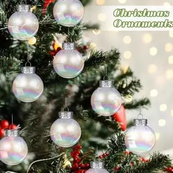 Yousheng Fillable Christmas Ball Подвеска Небьющиеся Прозрачные DIY Рождественские Елочные Шарики Декоративное Подвесное Украшение 8 cm