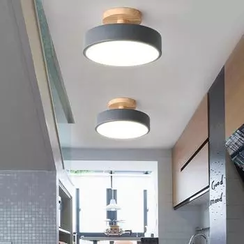 Yousheng потолочный светильник с креплением под потолком, с деревянным зерном, современный минималистский элегантный, очень яркий, для гостиной, спальни, круглый светильник, украшение для дома белый