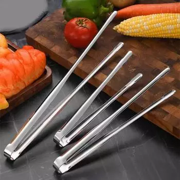 Yousheng Food Anti-slip Clip Щипцы из нержавеющей стали для барбекю, пикников, банкетов, щипцы для еды с длинной ручкой, японские зажимы S серебряный