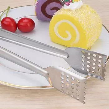 Yousheng Food Tong Hollow Нескользящий зажим из нержавеющей стали с закругленными краями для приготовления пищи на гриле S