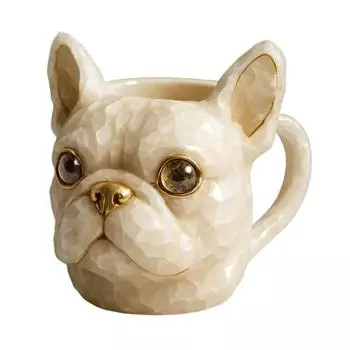 Yousheng French Bulldog Mug 300ml Cute Resin Coffee Cup 3D Bulldog Design Tea Milk Cup Novelty Drinkware for Tea Cocoa Juice Dog
