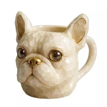 Yousheng French Bulldog Mug Handmade Coffee Cup Novelty Tea Milk Mug Personalized Drinkware Gifts for Dog Lovers A