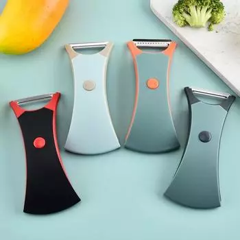 Yousheng Fruit Peeler 2-в-1 Многофункциональная кухонная терка для фруктов и овощей Двухголовочная овощечистка для картофеля Эффективные инструменты для кухни оранжевый