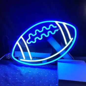 Yousheng футбольный мяч неоновый свет супер яркий энергосберегающий USB питание регби неон светодиодный знак настенное украшение rugby