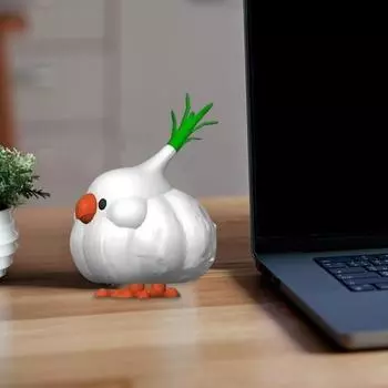 Yousheng Garlic Birds Украшение 3D-печать PLA Материал Мини Фигурка Цветной Журнальный Столик Украшения Домашние Аксессуары белый