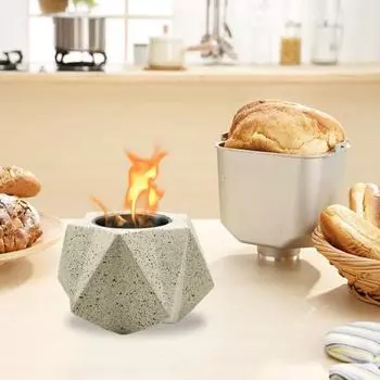 Yousheng Геометрический бетонный настольный костер для дома, улицы, заднего двора, балкона, патио, многоугольный камин, прочная переносная печь, украшение чёрный