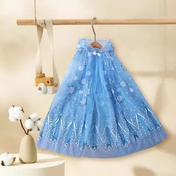 Yousheng Girls плащ с капюшоном звезды снежинки павлиньи перья прозрачный оборка тюль сценический костюм для косплея дети наряжаются принцесса накидка шаль